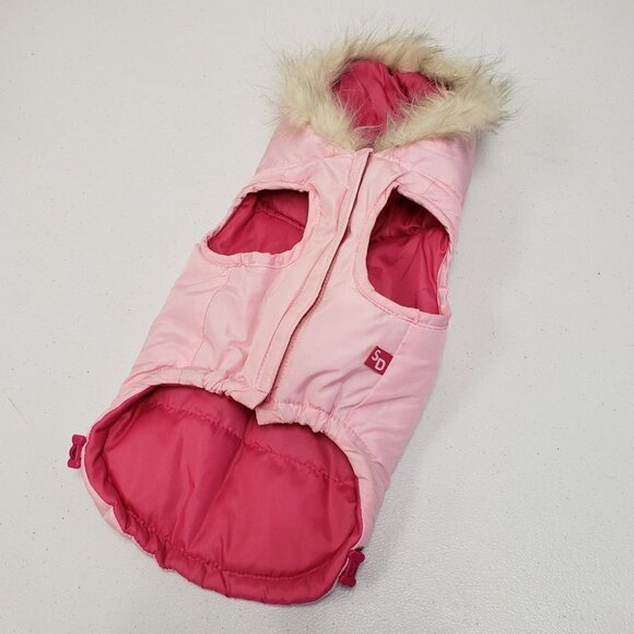 Simply Dog Pink Faux Fur Coat Glamour to the Bone NWOT Size Small - Picture 2 of 10